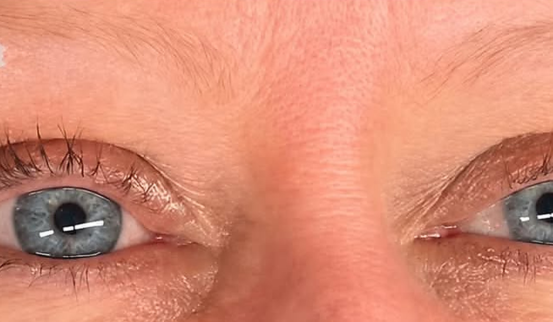 Brow lamination and tint, before