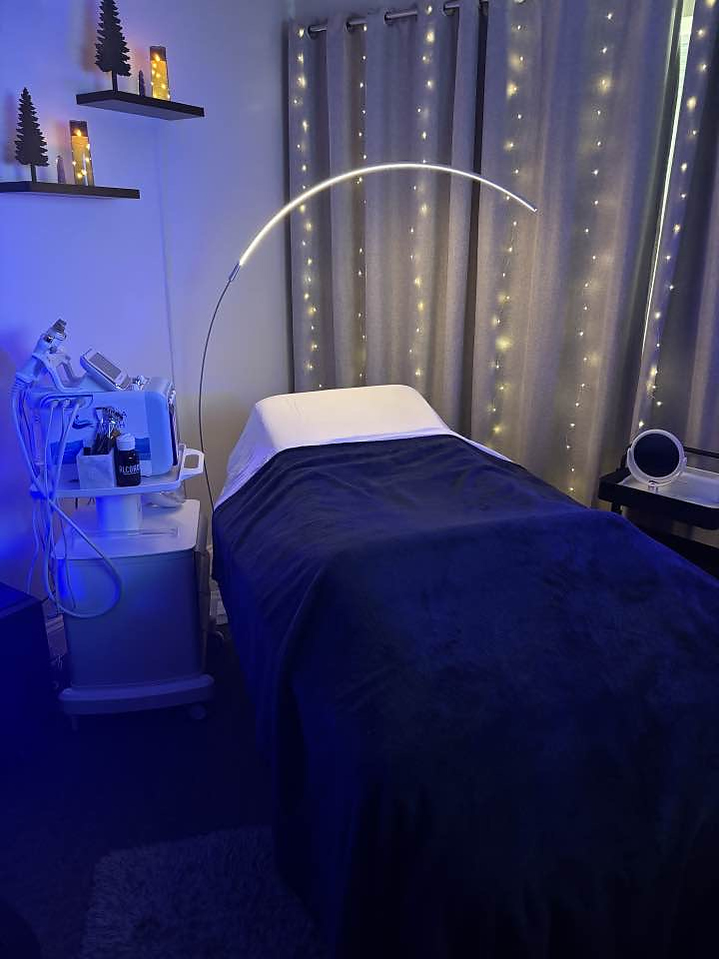 The Infusion Room at Lux Eternal Spa, set up for hydro and nano facial infusions